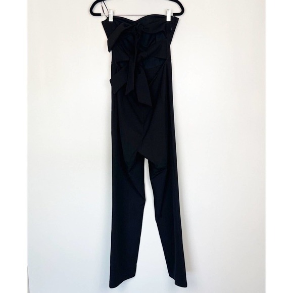 NWT Topshop Contrast Stitch Strapless Jumpsuit Black 6 - Picture 5 of 11